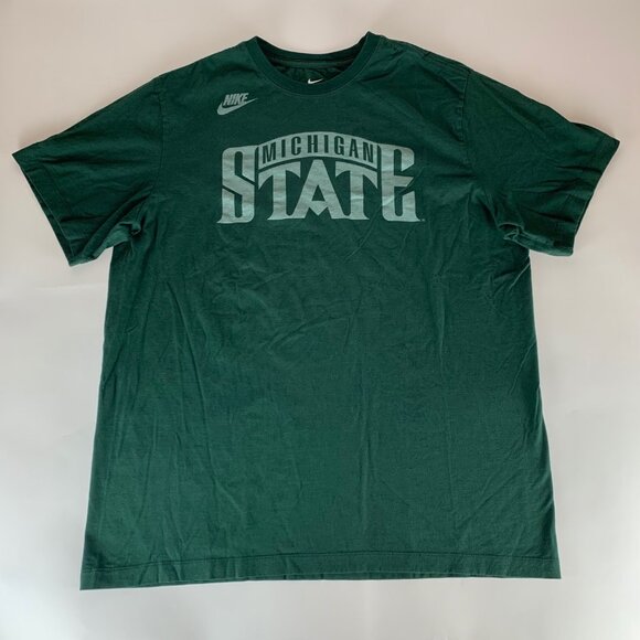 Michigan State Spartans NCAA Green Nike Short Sleeve Crewneck Shirt Mens XL - Picture 1 of 4